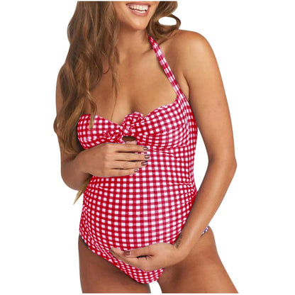 Femme vêtue de Maillot de Bain Femme Enceinte.