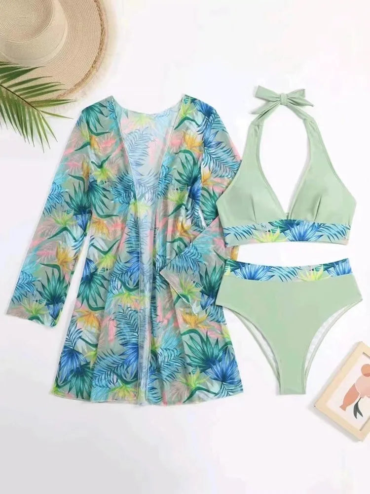 Ensemble de Bikini à Imprimé Floral