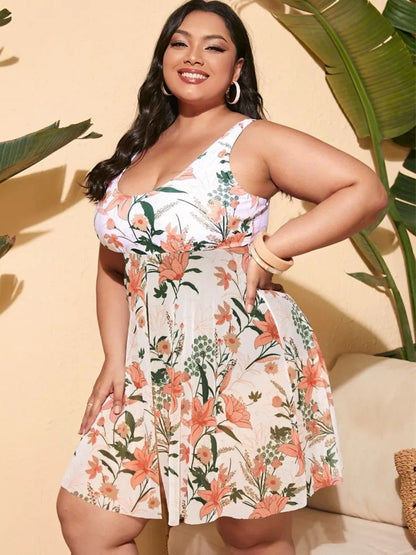 Sylvia CORRE Maillot de Bain Femme Grande Taille | 1 Pièce Imprimée, rayonnant de positivité et d'ambiance estivale, profiter des vacances.