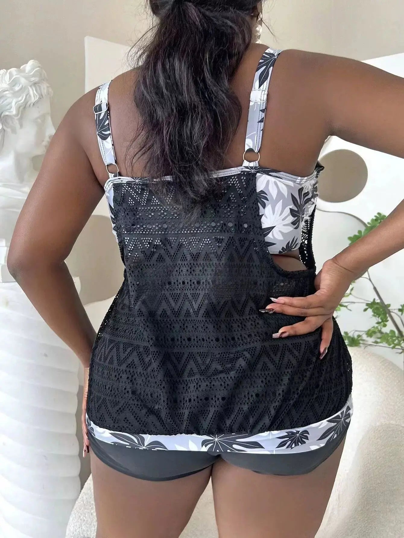 Maillot de Bain grande taille à Imprimé Floral