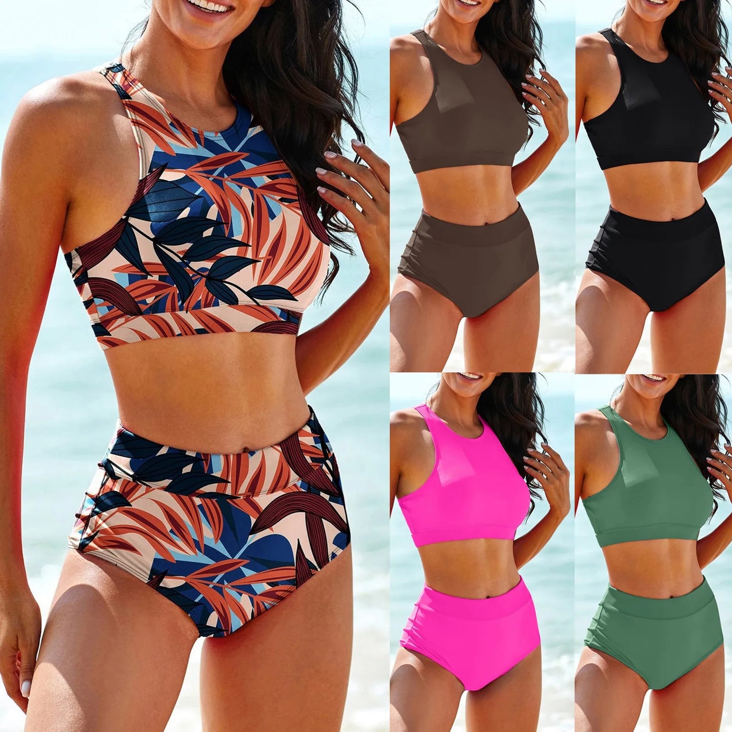 Maillot de Bain Débardeur Couleur Unie