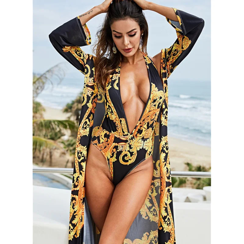 Ensemble 2 pièces | 1 kimono + 1 maillot de bain