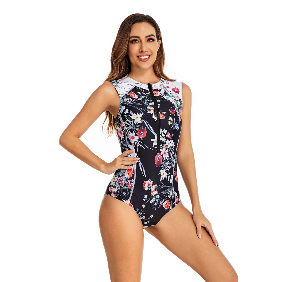 Maillot de Bain 1 Pièce Rétro | Manches Longues Protection UV